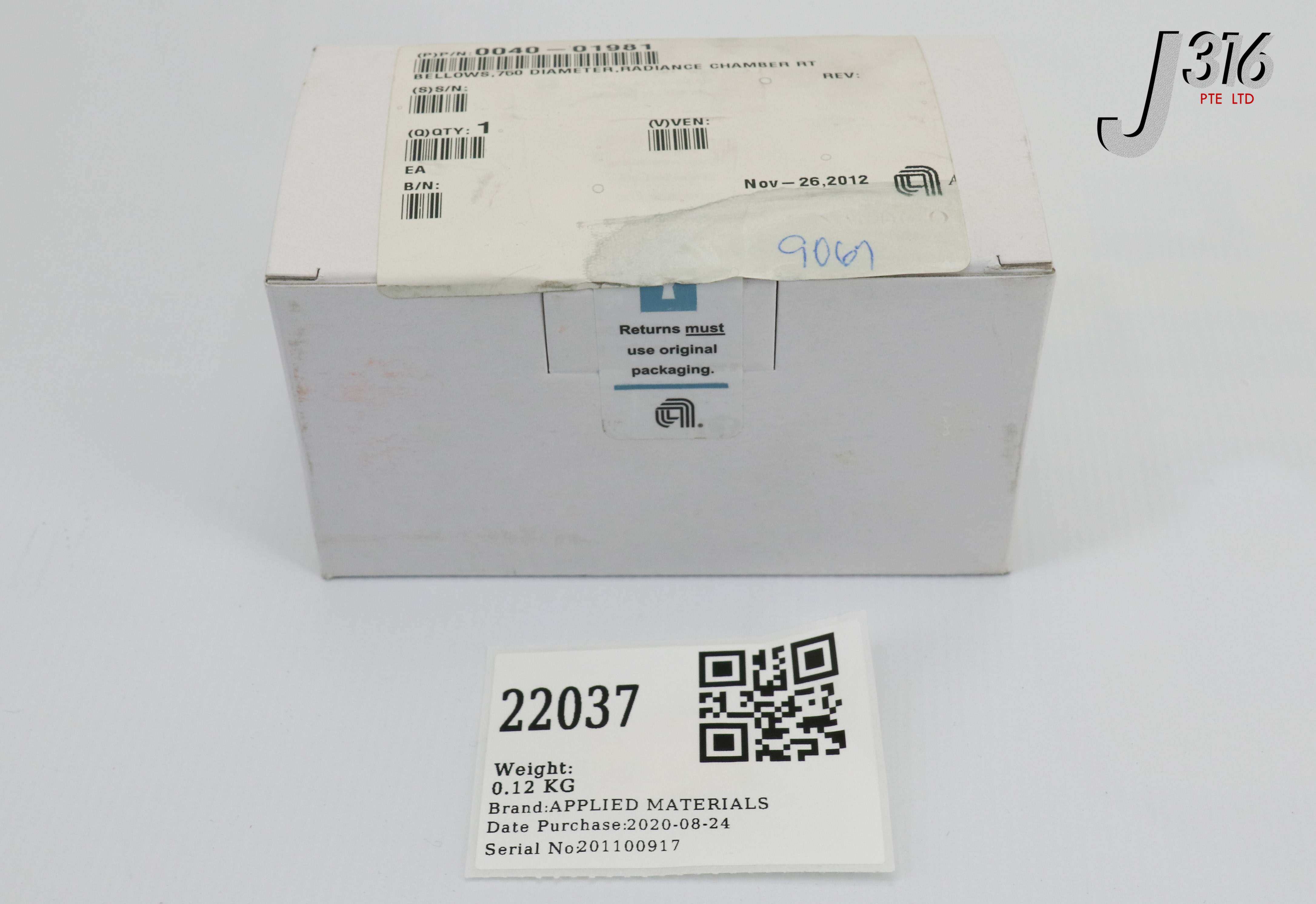22037 APPLIED MATERIALS BELLOWS,750 DIAMETER,RADIANCE CHMBR RT